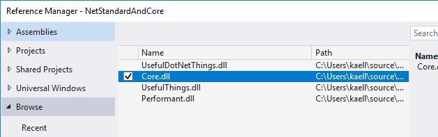 Directly referencing the generated DLL (requires initial build to generate it)
