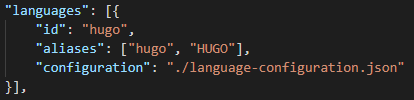 Languages section in package.json