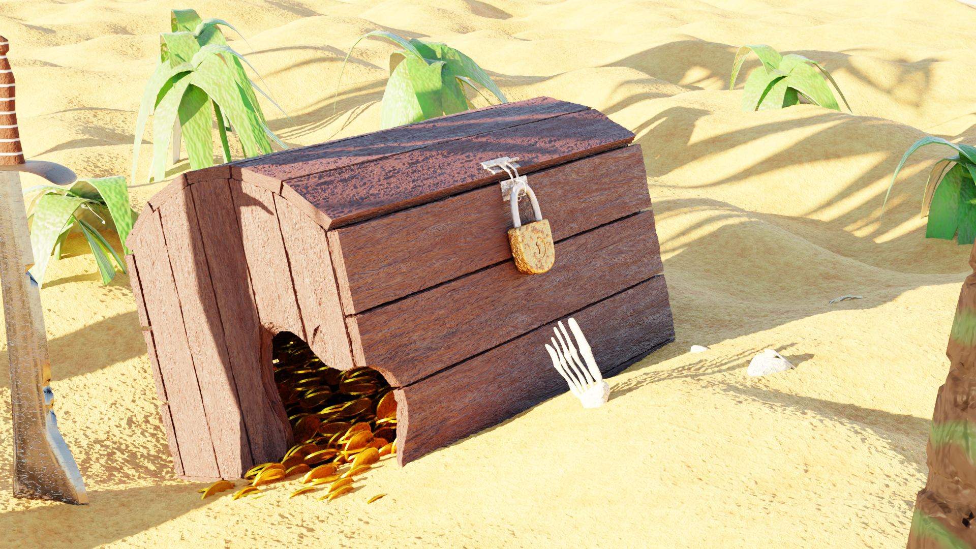 Pirates Treasure chest with gold, the typical pirate treasure scene :)